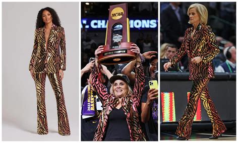 LSU Coach Kim Mulkey wins NCAA Championship in dazzling tiger print ...