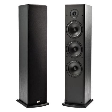 Polk T50 Home Theatre and Music Floor Standing Tower Speakers Black ...