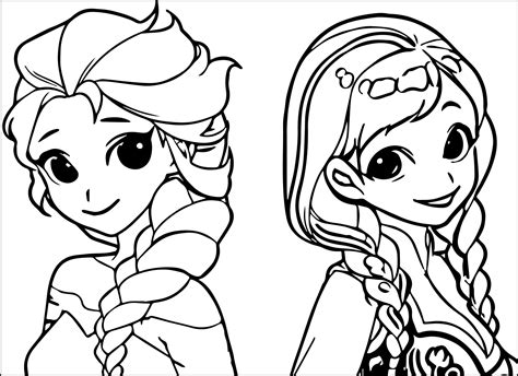 Gambar Elsa Anna Cartoon Coloring Page 01 Wecoloringpage Home Chibi ...