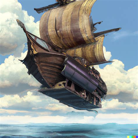 flying ship, digital art | DALL·E 2