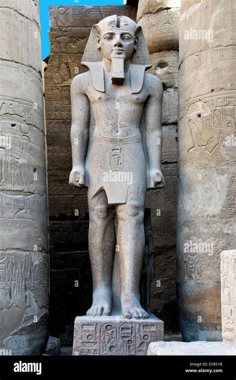 Luxor, Egypt. Temple of Luxor: a giant statue of the pharaoh Ramses ...