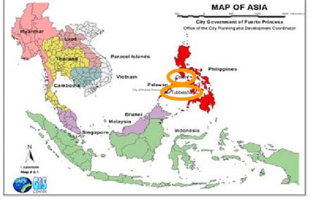 Location map of Tubbataha Reef National Park and Coron Island Ancestral ...