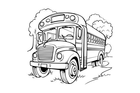 School Bus Coloring Page for Kids Graphic by MyCreativeLife · Creative ...