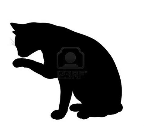 Black cat art illustration silhouette on a white background | Cat ...