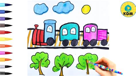 TRAIN TOY DRAWING FOR KIDS| HOW TO DRAW| EASY DRAWING| LEARN TO DRAWING ...