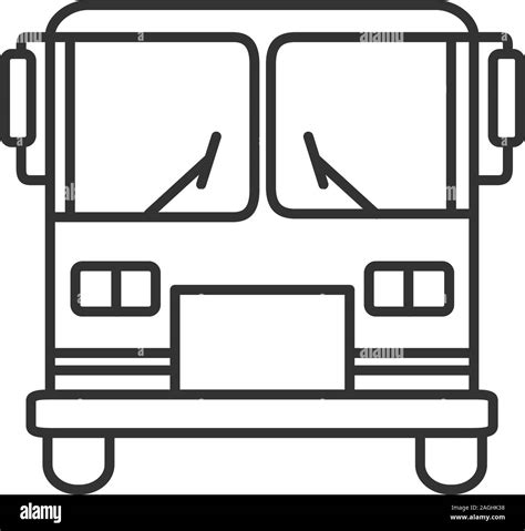 Bus linear icon. Thin line illustration. Contour symbol. Vector ...