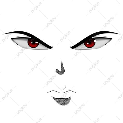 Angry Expression PNG Picture, Anime Character Face Red Eyes Angry ...