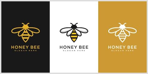 Premium Vector | Set of honey Bee animals logo vector