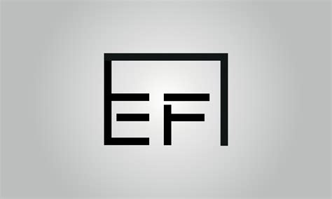 Letter EF logo design. EF logo with square shape in black colors vector ...