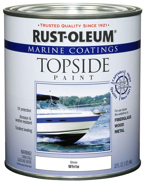 Buy Rust-Oleum 206999 Marine Topside Enamel Paint, Gloss White, 1-Quart ...