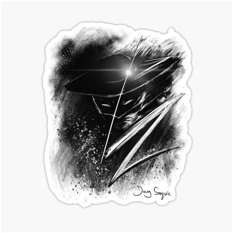 "Zorro Black and White" Sticker by DougSQ | Redbubble