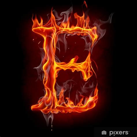 Wall Mural Fire font. Letter E. - PIXERS.CA