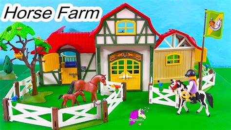 Horse Farm ! Playmobil Barn , Tack Room, Stalls Building Playset Toy ...