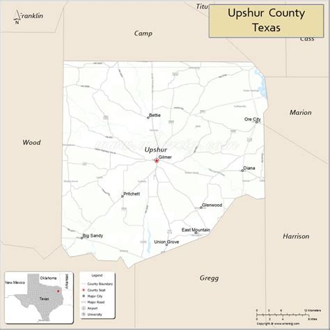 Map of Upshur County, Texas - Thong Thai Real