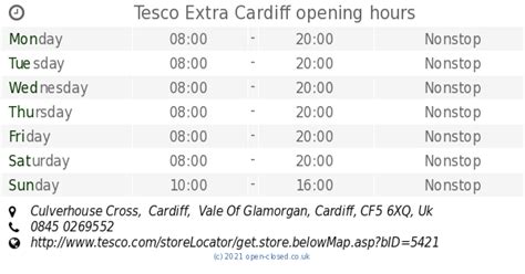 Tesco Extra Cardiff opening times, Culverhouse Cross, Cardiff, Vale Of ...