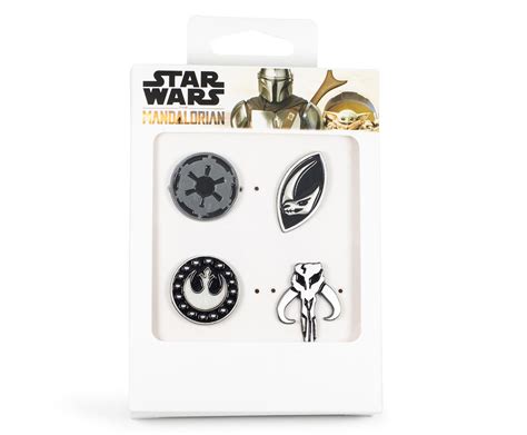 Star Wars Mandalorian Symbols Set of 4 Enamel Pins | Free Shipping