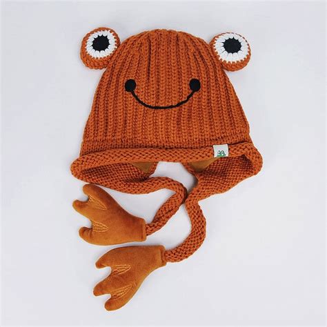 Frog Eyes Plush Knitted Hat