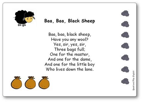 26 best ideas for coloring | Baa Baa Black Sheep Nursery Rhyme