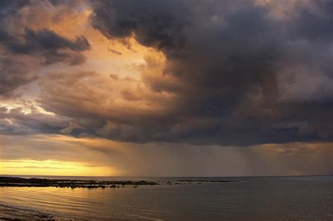 Sunset With A Stormy Sky, Sunderland Photograph by John Short