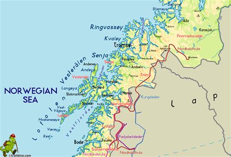 Lofoten Islands Norway Map - TravelsFinders.Com