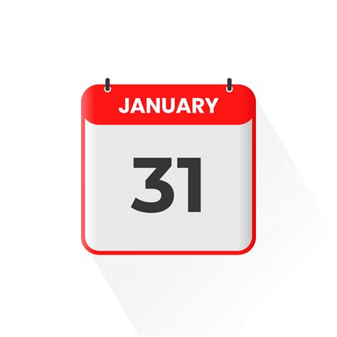 31st January calendar icon. January 31 calendar Date Month icon vector ...