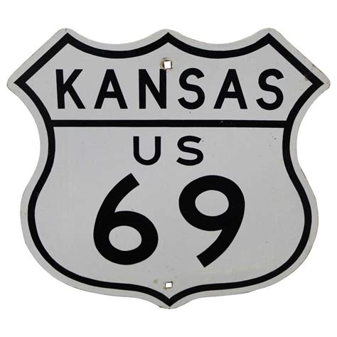 Kansas US Route 69 Highway Reflective Sign For Sale at 1stDibs