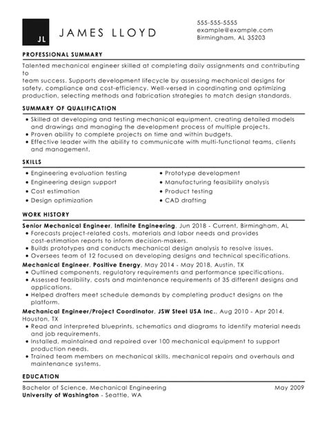 Top Mechanical Engineering CV Examples & Tips for 2024