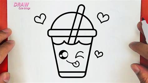 HOW TO DRAW A CUTE COLD DRINK, STEP BY STEP , DRAW CUTE THINGS - YouTube