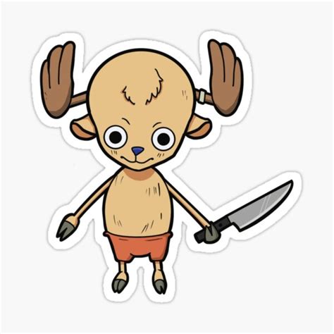 "Tony Tony Chopper with a knife" Sticker by RavenAshes | Redbubble