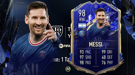 FIFA 22: LIONEL MESSI 98 TOTY PLAYER REVIEW I FIFA 22 ULTIMATE TEAM ...