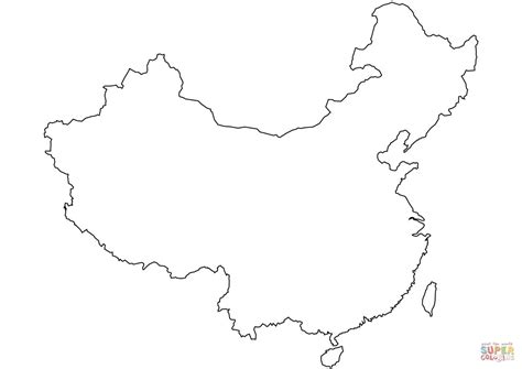 China Blank Outline Map coloring page | Free Printable Coloring Pages