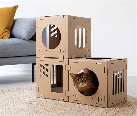 Modern Modular Cardboard Cat House • hauspanther