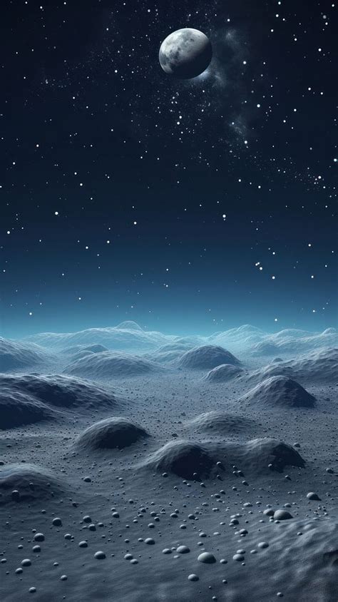 Moon surface distant Earth and | Free Photo Illustration - rawpixel