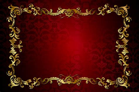 Gold Vintage Border Computer Wallpapers, Desktop Backgrounds ... | Red ...