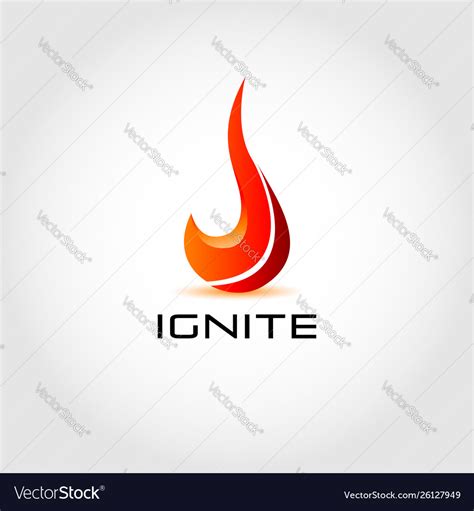 Ignite fire logo design symbol Royalty Free Vector Image