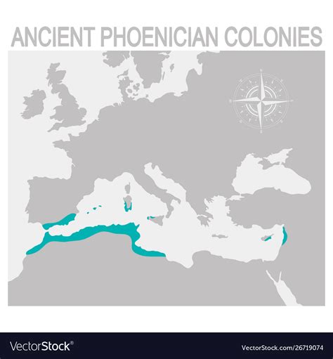 Map ancient phoenician colonies Royalty Free Vector Image