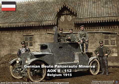 Armored Cars in the WWI: German Minerva Armored Car, captured to the ...