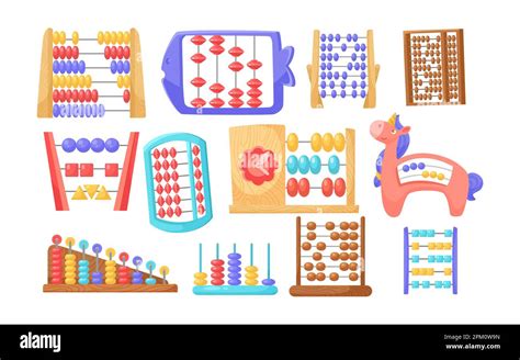 Different colorful abacus for kids vector illustrations set Stock ...