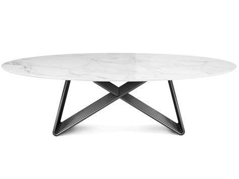 Oval marble dining table BROAD By Porustudio