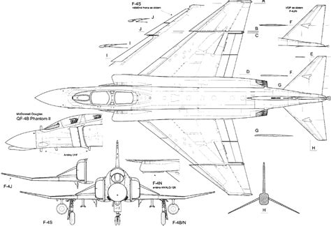 McDonnell Douglas F-4 Phantom II Blueprint - Download free blueprint ...