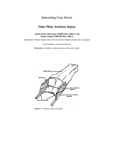 (PDF) Volar Plate Avulsion Injury