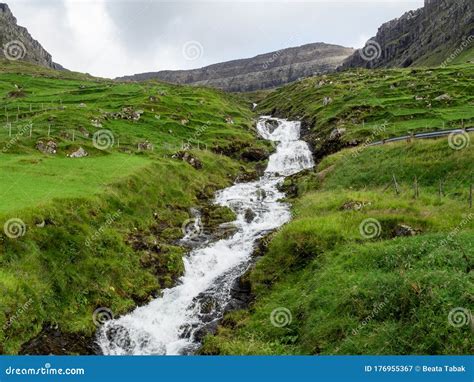 Faroe Islands is the Land of the Waterfalls. Stock Image - Image of ...