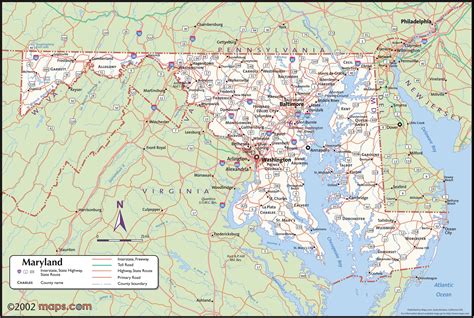 Large Map Of Maryland