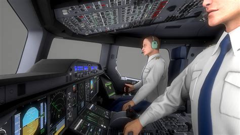 RenderHub - Airbus A380 Cockpit Interior with Pilots