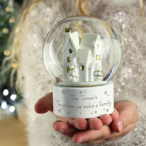 Personalised New Home Christmas Village Snow Globe By Oli & Zo