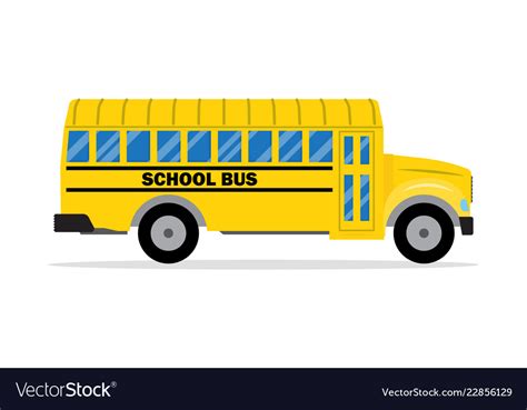 Yellow school bus side view Royalty Free Vector Image