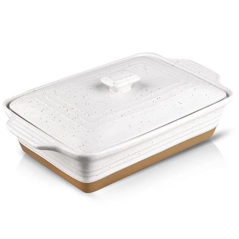 HVH Ceramic Casserole Dish with Lid Oven Safe, 9x13 Casserole Dish ...