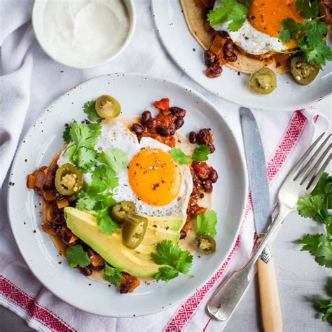 Huevos Rancheros with Avocado, Black Bean and Mushroom - Nadia Lim