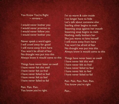 {Lyrics} You Know You're Right - Nirvana by VioletAshes on DeviantArt