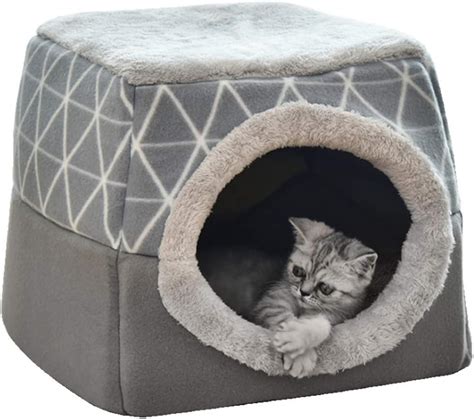 Amazon.com : laamei Cat House Bed, Cat Cave Bed, Pet Bed Cat Igloo 2-in ...